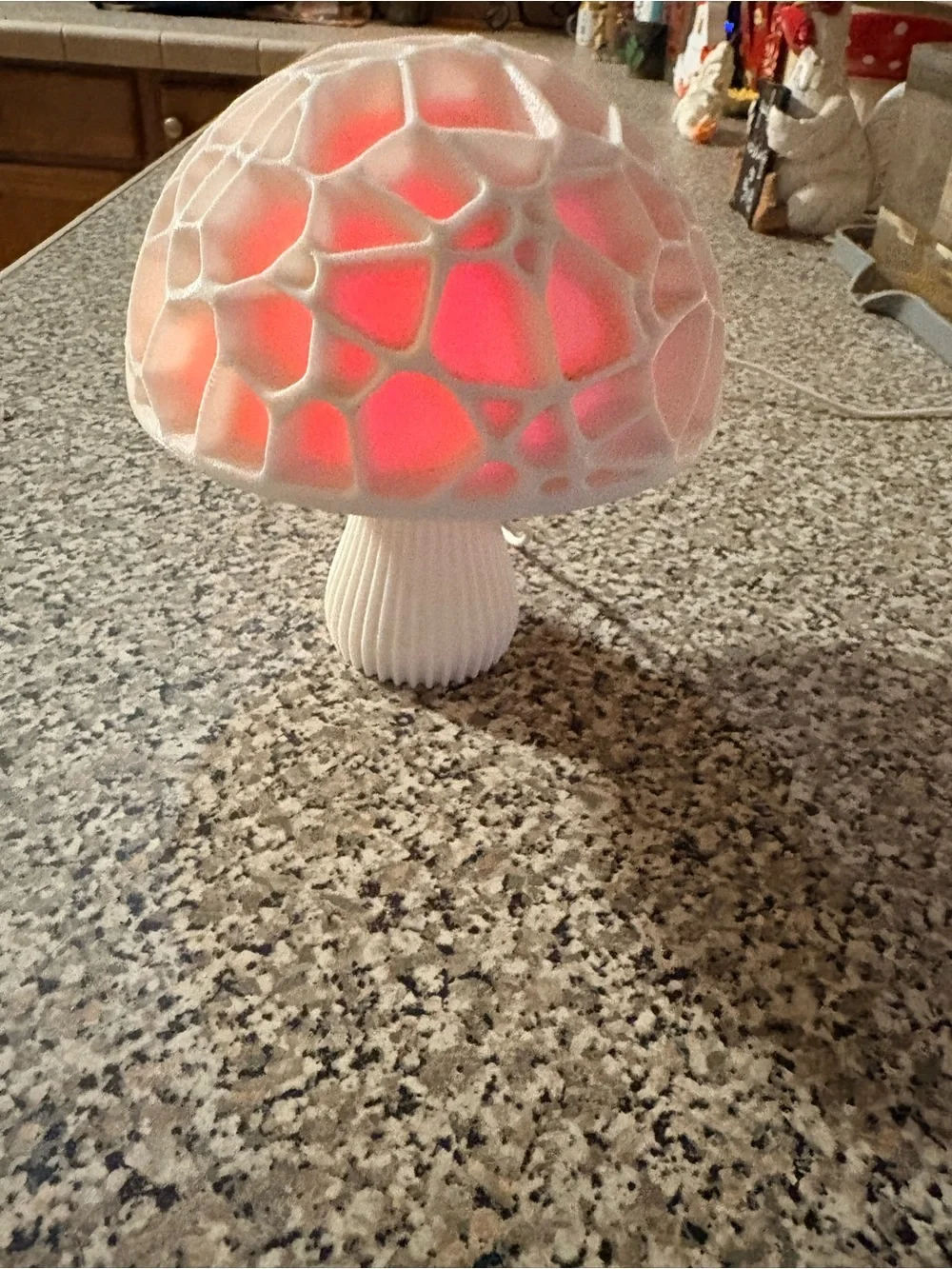 & Other Stories White Mushroom LED Lamp with Red Glow